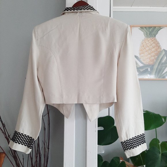 Dawn Joy 80's Cropped Blazer with Shoulder Pads - Picture 2 of 2
